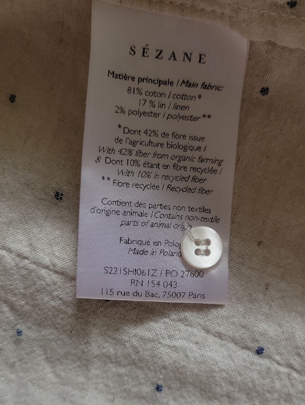 SEZANE Women's Tomboy Shirt Top - Picture 4 of 4